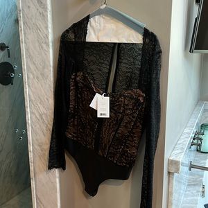 Lace black cami bodysuit